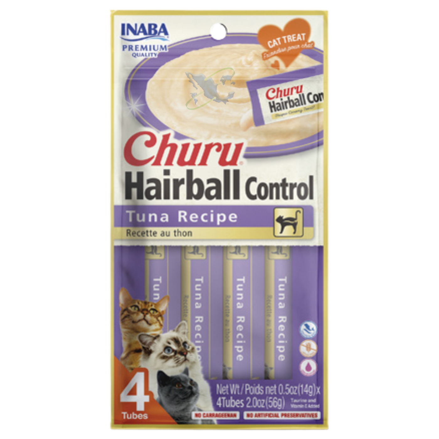 Churu Hairball Control Receta De Atún Para Gatos (Sobre Con 4 Premios)