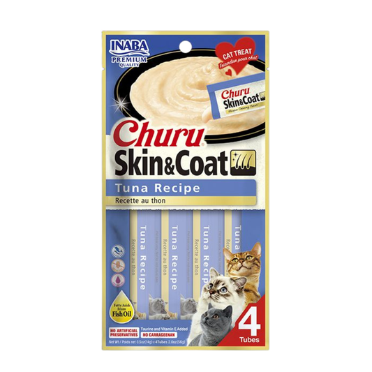 Churu Skin & Coat Receta de Atún para Gatos (Sobre Con 4 Premios)